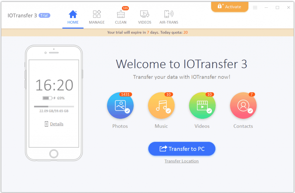 ادارة هواتف iPhone و iPad باستخدام برنامج IOTransfer 3 بديل iTunes